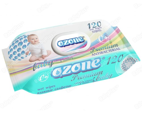 Серветки вологі Ozone PREMIUM 120шт (календула та вітамін Е)  клапан 10005571
