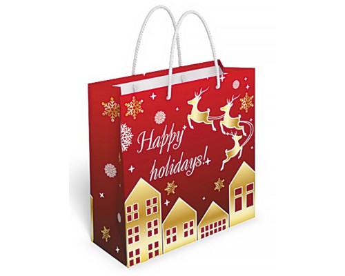 Пакет подарунковий бумажний "Новорічний" 31*25*11 102572