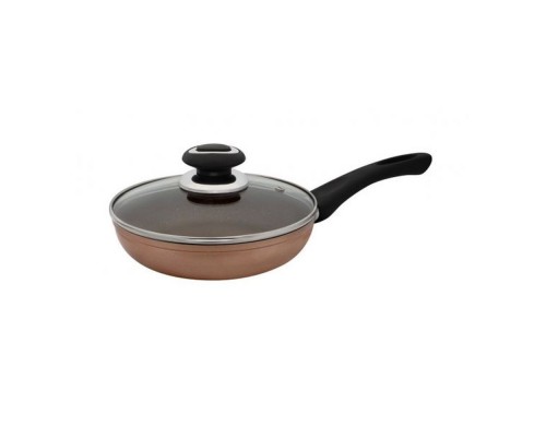 Сковорода d18 з скляною кришкою Сіра FPM-186