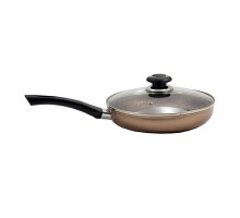 Сковорода індукційна d26 з скляною кришкою Бронза FPM-262 І МАРМУР