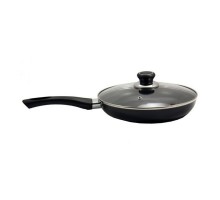 Сковорода d26 з скляною кришкою Чорна PN-26B NON STICK