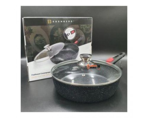 Сковорода d28 глибока з керамічним покритям та індукцією з скляною кришкою  X118FAK-0128 L