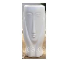 Ваза керамічна Обличчя 20см біла 795-479