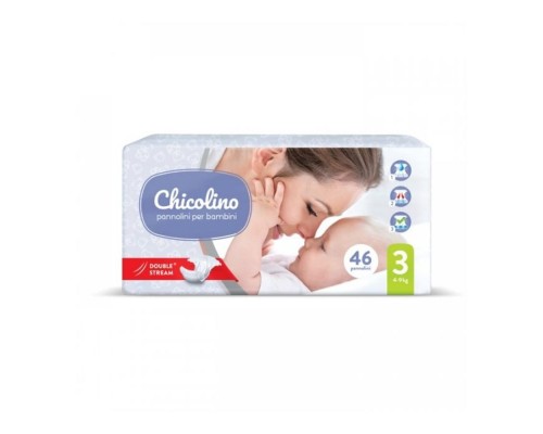 Підгузники дитячі Chicolino 3 (4-9кг) 46шт MIDDLE Підгузники дитячі Chicolino 3 (4-9кг) 46шт MIDDLE