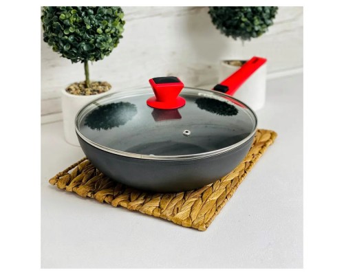 Сковорода 28см з зємною ручкою та кришкою Агат PEPPER PR-2211