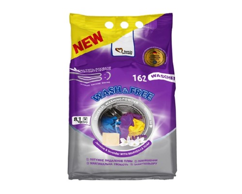 Пральний порошок WASH&FREE Універсал 8.1кг Пральний порошок WASH&FREE Універсал 8.1кг