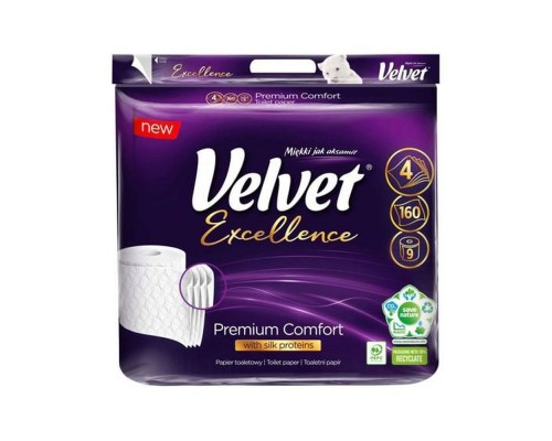 Папір туалетний Velvet Excellence 4 шари 9рул