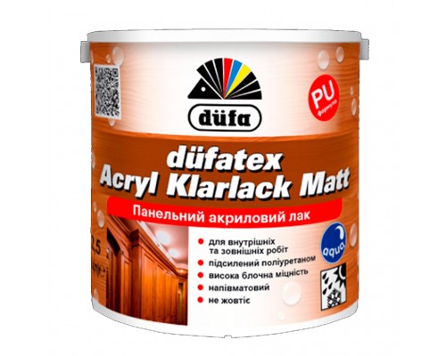 Лак панельний 0,75л DUFA Acryl Klarlack Matt полумат