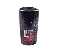 Чашка 400мл з силіконовою кришкою LIMITED EDITION Travel Life HTK-051/052/054