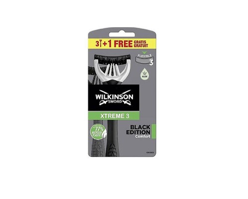 Одноразова бритва для чоловіків Wilkinson Xtreme3 Black 3+1/900 Одноразова бритва для чоловіків Wilkinson Xtreme3 Black 3+1/900