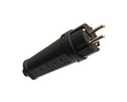 Вилка електрична ERKA з заземленням пряма, каучук 16A /4001