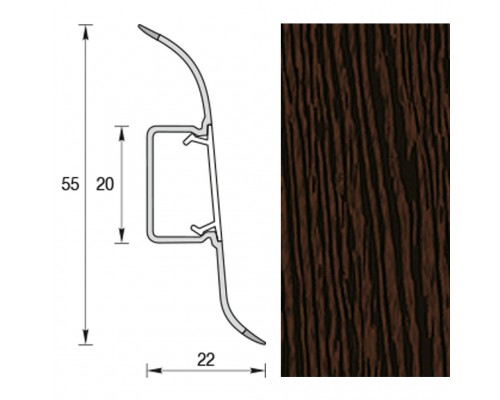 Плінтус для підлоги IDEAL COMFORT Венге 40шт/кор  301  3958