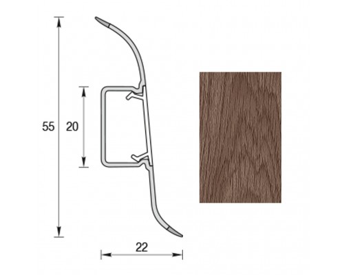 Плінтус для підлоги IDEAL COMFORT Дуб Капучіно 40шт/кор  205