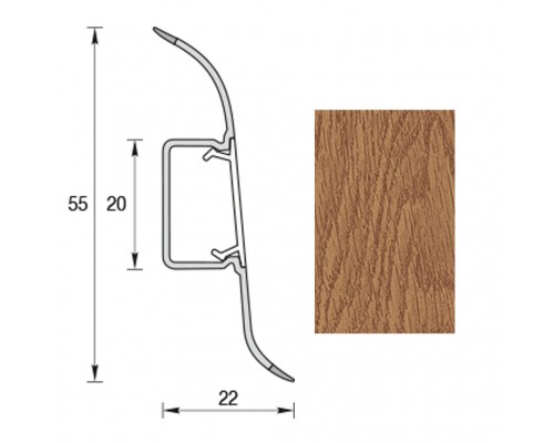 Плінтус для підлоги IDEAL COMFORT Дуб Коньячний 40шт/кор  206