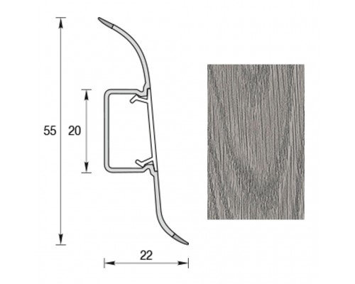 Плінтус для підлоги IDEAL COMFORT Дуб Попелястий 40шт/кор  210
