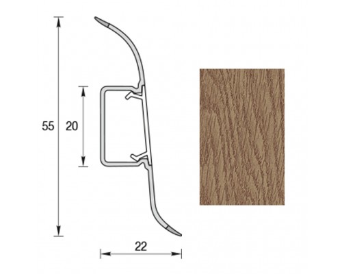 Плінтус для підлоги IDEAL COMFORT Дуб Рустік 40шт/кор  211  619