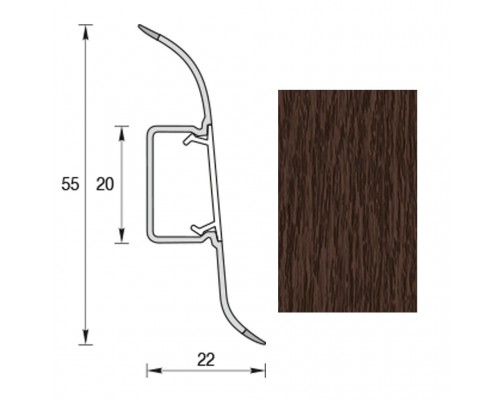Плінтус для підлоги IDEAL COMFORT Каштан 40шт/кор  351