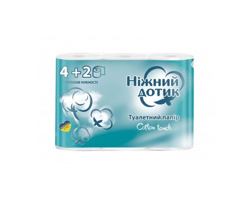 Папір туалетний Ніжний дотик 2хшар. 4+2шт/уп