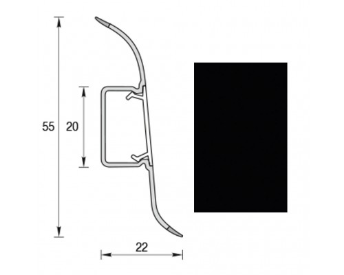 Плінтус для підлоги IDEAL COMFORT Чорний 40шт/кор  007