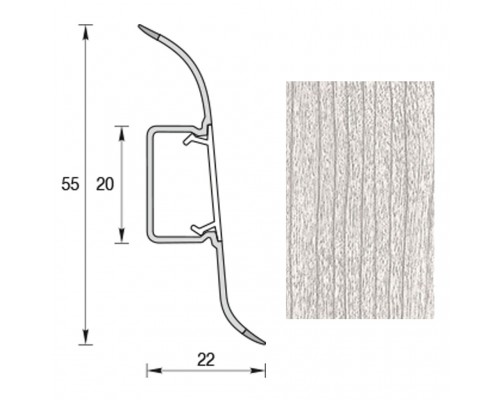 Плінтус для підлоги IDEAL COMFORT Ясень сірий 40шт/кор 253