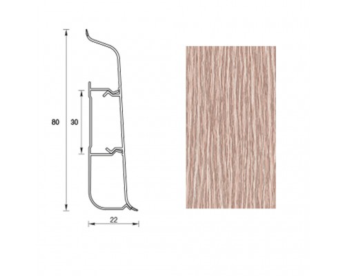 Плінтус для підлоги IDEAL SYSTEMA Дуб Латте 80 мм. 2,2 м. 229