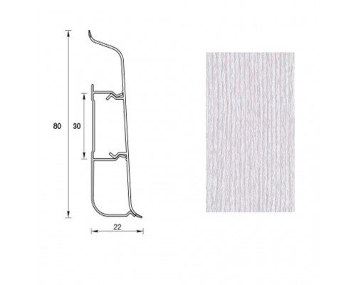 Плінтус для підлоги IDEAL SYSTEMA Клен Патина 80 мм. 2,2 м. 265