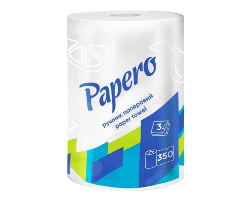 Рушники паперові целюлозний Papero 3ш 350арк 1р RL080