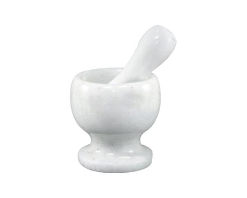 Ступка з товкачем (камінь) 10*11см біла 2142 0540