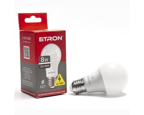 Лампа світлодіодна Led ETRON 8W 4200K Light E27 12-48V 1-ELP-1250 Лампа світлодіодна Led ETRON 8W 4200K Light E27 12-48V 1-ELP-1250