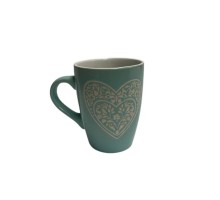 Чашка 330мл кераміка блакитна Heart AR3467BL