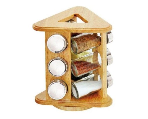Набір ємностей для спецій на дерев`яній підставці MS-0373