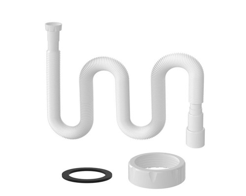 Гнучка труба з гайкою 1 1/2' 1300мм, плоска прокладка вихід 40*50мм /1335