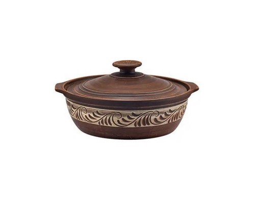 Сковорода 3л з ручками ангоб KR П3,0А