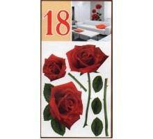Наклейка декоративна №18 Роза червона ArtDecor