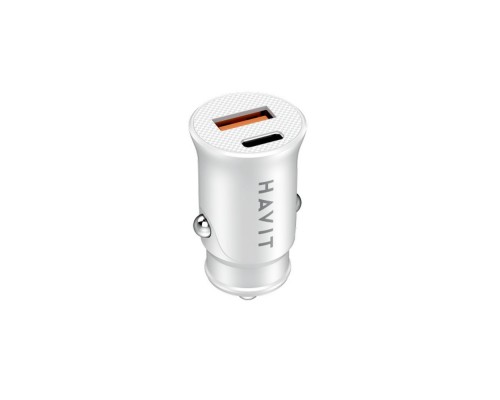 Автомобільний зарядний пристрій HAVIT HV-CC2022 20W USB+Type-C White