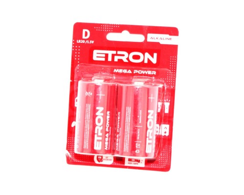 Батарейка ETRON LR20/D Shrink лужна