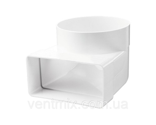 Коліно плоске з діаметром 110*55/d100мм KLD