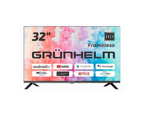 Телевізор Grunhelm 32H700-GA11V 32" чорний  Smart-TV 1366x768 Wi-Fi Android 1/8Gb T2 200*200мм 60Гц 45Вт 134137