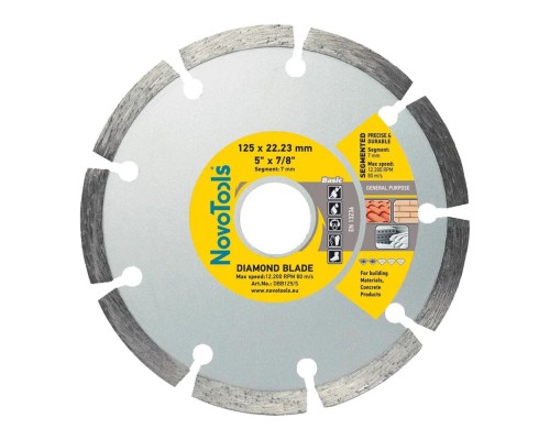 Диск алмазний NOVOABRASIVE 125*7*22,3 сегмент Basic DBB125/S