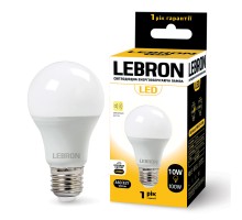 Лампа світлодіодна LED LEBRON 10W 4100K L-A60 E27 900Lm 11-11-28-1