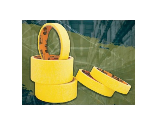 Стрічка малярна  38мм*50м WoffMann для фасадних робіт жовта 3850MTF