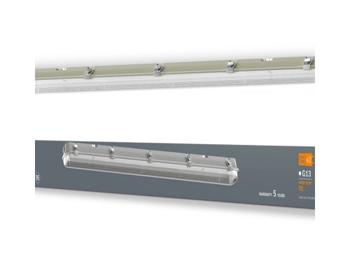 Лінійний LED світильник VIDEX під лампу 2xT8 1,2М 220V IP65 VL-BNW-T8122G