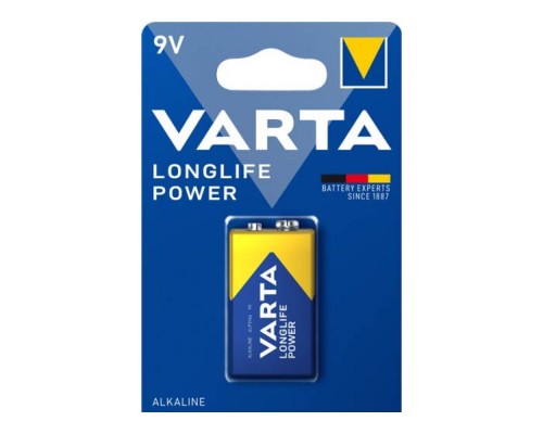 Батарейка VARTA Longlife 6LR61 (жовта полоса) крона ALKALINE 1шт/уп