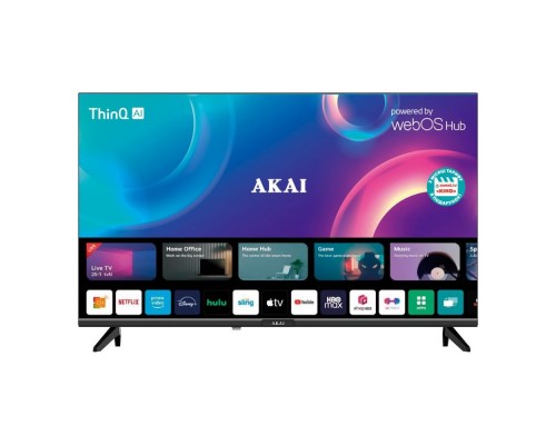 Телевізор AKAI AK43FHD22W 43" чорний  Smart-TV 1920x1080 Wi-Fi+BT WebOS 1/8Gb T2 DirectLED 200*100мм 60Гц 85Вт 135623