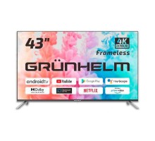 Телевізор Grunhelm 43U700-GA11V 43" чорний  Smart-TV 3840x2160 Wi-Fi+BT Android 2/8Gb T2 DirectLED 200*200мм 60Гц 100Вт 127556