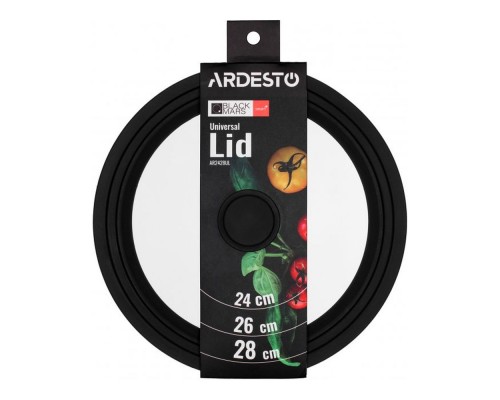 Кришка універсальна 24/26/28см скло силікон Ardesto Black Mars Smart AR2428UL