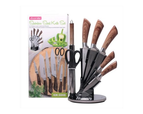 Набір ножів KAMILLE н/ж сталь 7шт. акрилова підставка 5048