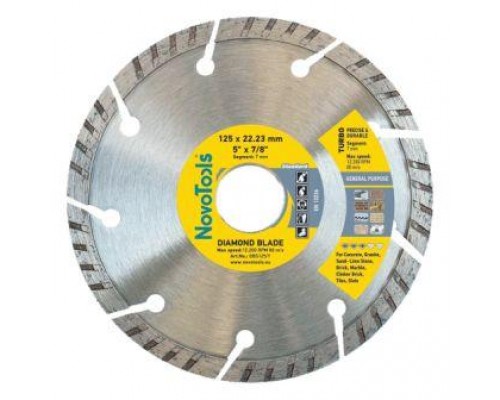 Диск алмазний NOVOABRASIVE 125*5*22,23 турбо Standart DBS125/T