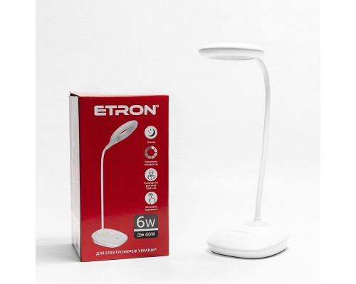 Лампа настільна LED ETRON 6W 4200K кругла 1-EDL-427 Лампа настільна LED ETRON 6W 4200K кругла 1-EDL-427