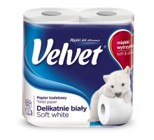 Папір туалетний Velvet Soft White 3 шари 4 рулони